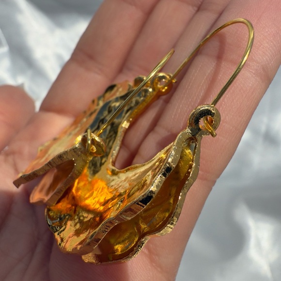 Zara Gold Crescent Hoop Earrings - Picture 10 of 11